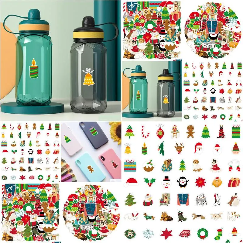 Car Badges 50Pcs Waterproof Christmas Iti Stickers For Kids Car Mobile Phonewater Cup Computer Decoration Drop Delivery Automobiles Mo Dhas7