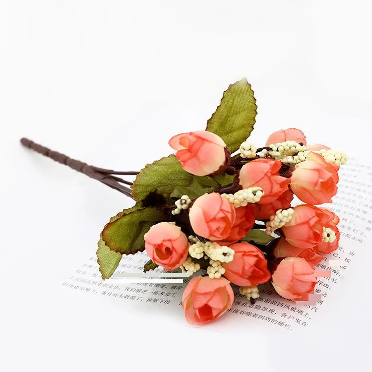 simulation of 15 autumn starbud rose bud wedding hand flower starbud thumb rose