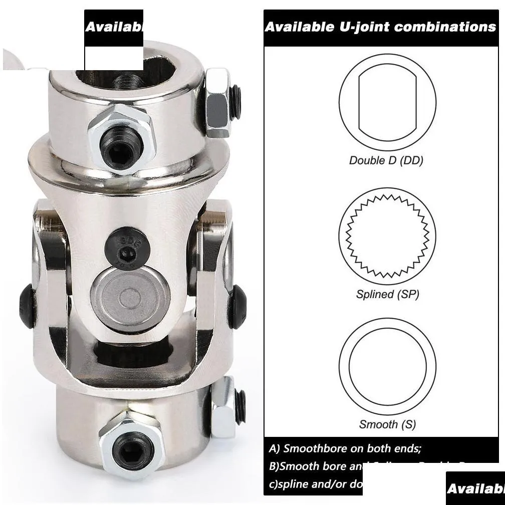 Universal Joints & Parts 3/4 Dd X Nickel Plating Single Steering Shaft U Joint Total Length 8M 3-1/4 Pqy-Sjs01 Drop Delivery Automobil Otzos