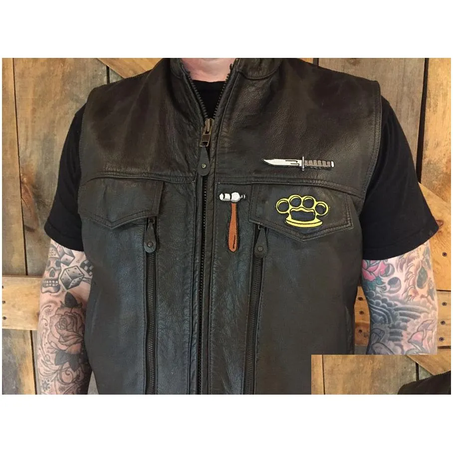 Sewing Notions & Tools Mini Collection Motorcycle Club Vest Outlaw Biker Mc Colors Drop Delivery Apparel Dhg6E
