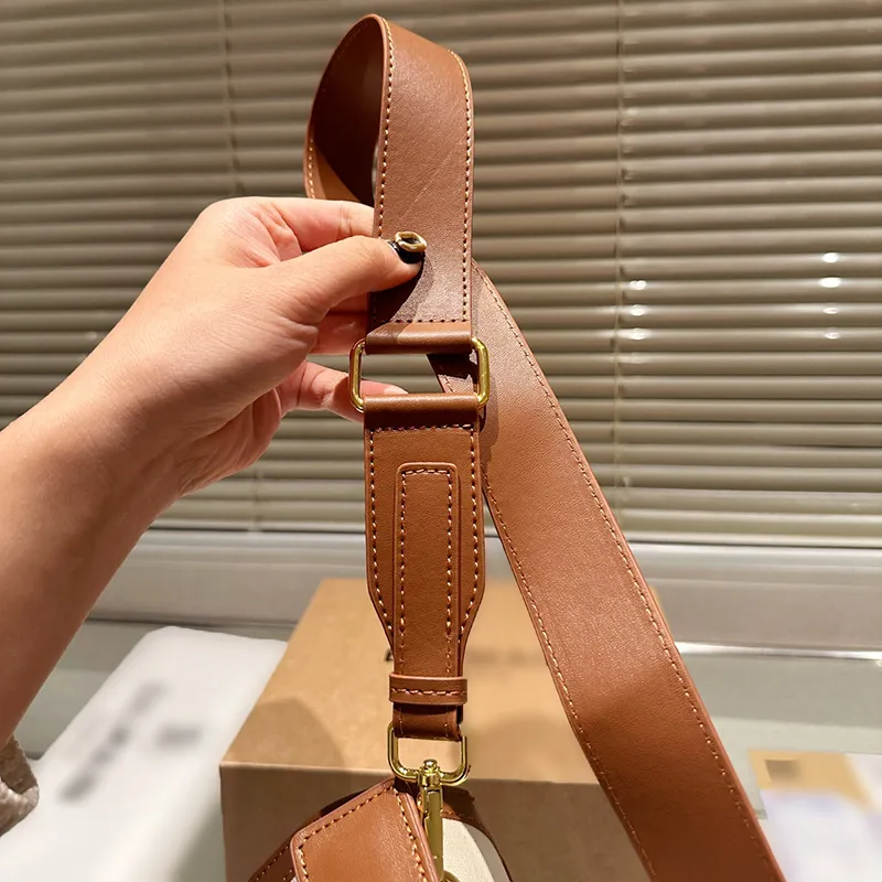 New leather handbag classic crossbody shoulder bags with detachable strap loop spiral buckle zipper opening golden elegant luxury womens bag CSD2401171