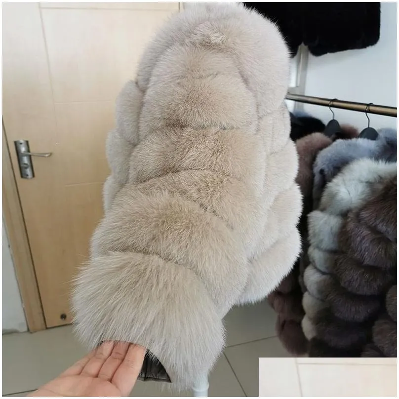 Women`S Fur & Faux Fur Womens Fur Faux Maomaokong 2023 Fashion Natural Real Coat Women Winter Warm Luxury Jacket Plus Size Outwear Fem Dhx3U