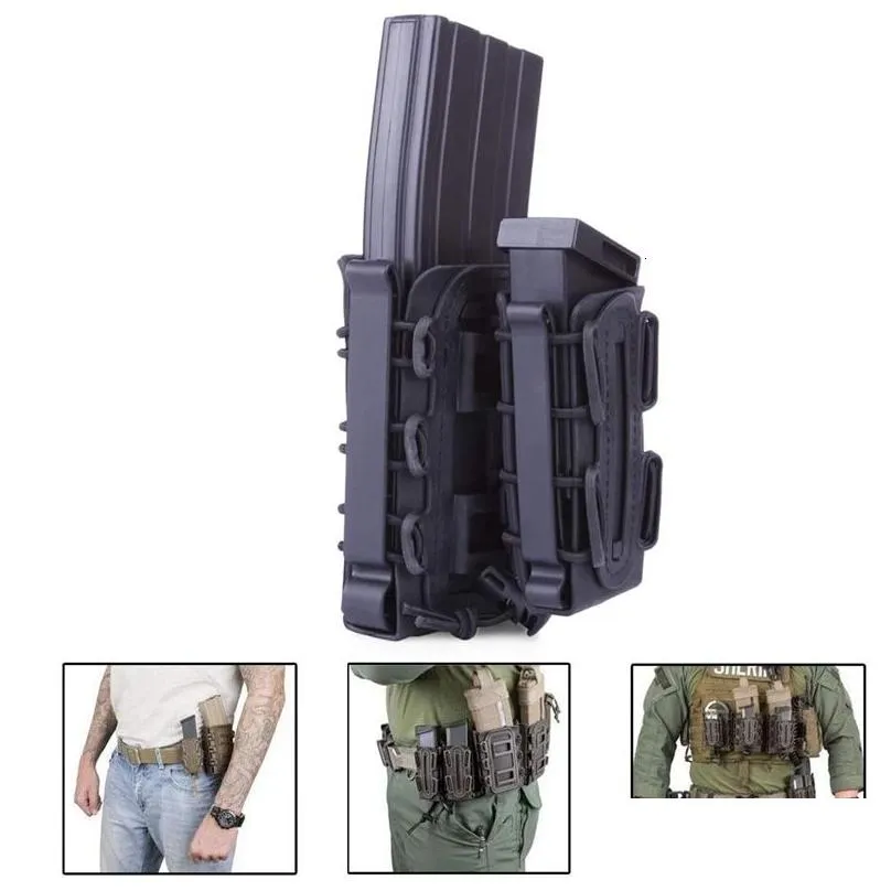 Outdoor Bags 3Pcs Tactical Fast Mag Tpr Flexible Molle Magazine Pouch Carrier For M4 556762 Rifle Pistol Holder Drop Delivery Dhcv0