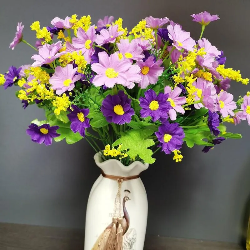 chengdu simulation chrysanthemum 7 fork 28 flowers mixed color simulation jump orchid boutique flower silk flower bouquet