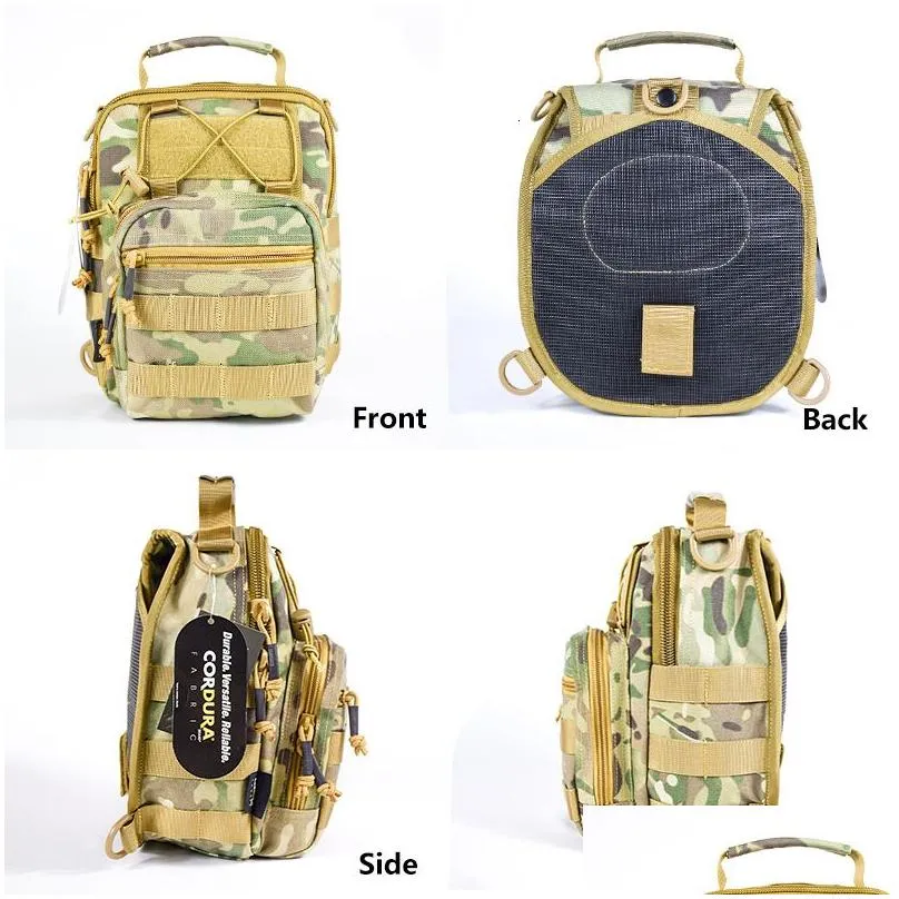 Outdoor Bags Tactical Sling Bag Military Hunting Accessori Edc Waterproof Shoder For Men Cordura Fabric Durable Cam Pack Drop Deliver Dhab6