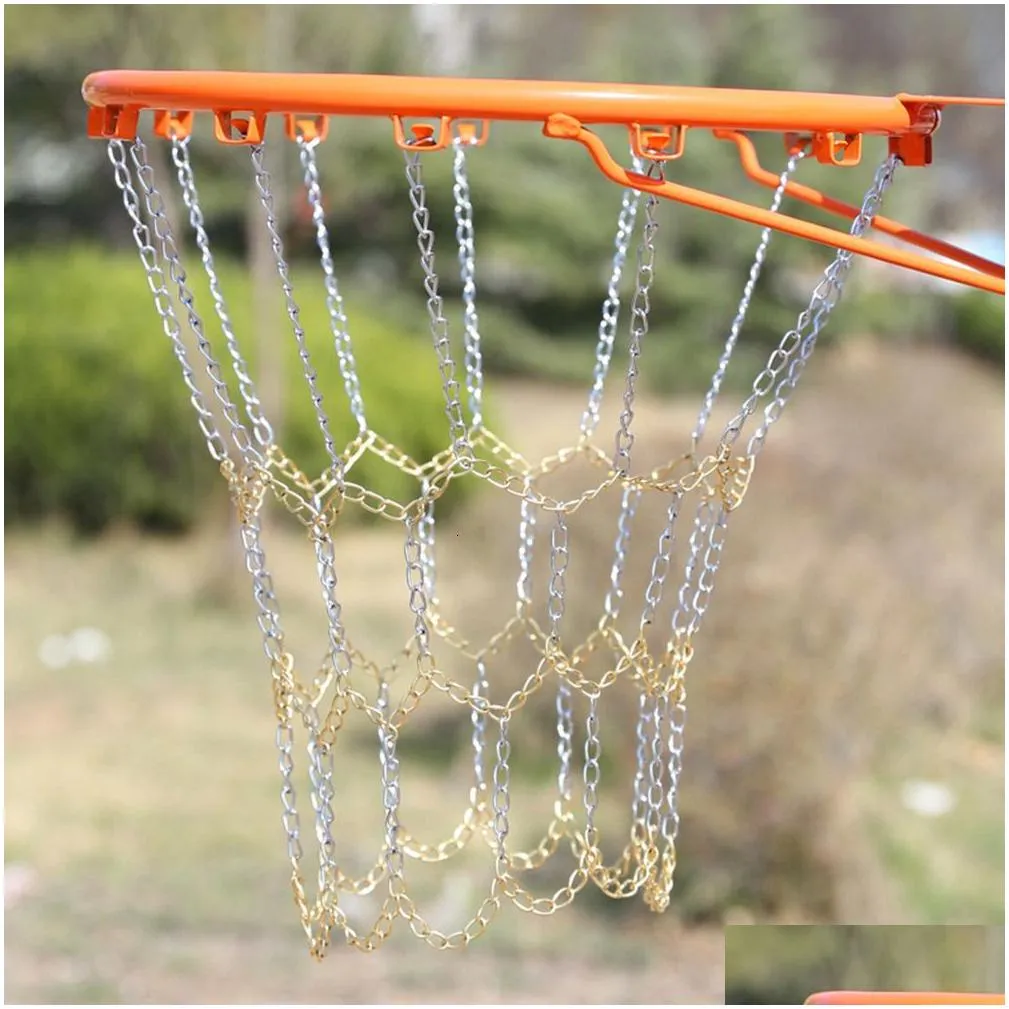 Other Sporting Goods Metal Basketball Net Chain Netting Sports Rims Basket Frame Double Color Replacement Rim Hoop For Indoor Outdoor Dhl08