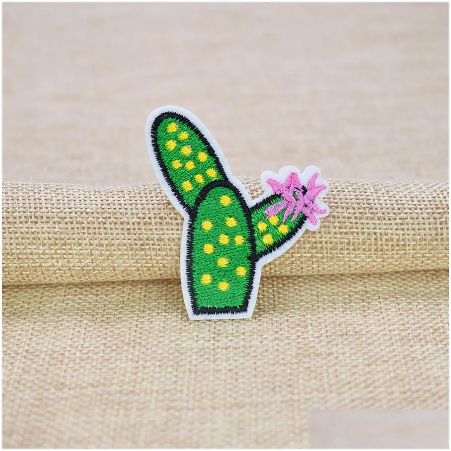 Sewing Notions & Tools 10 Pcs Cactus Embroidered Es For Clothing Iron On Transfer Applique Plant Bags Dress Diy Sew Embroidery Sticke Dhqwh