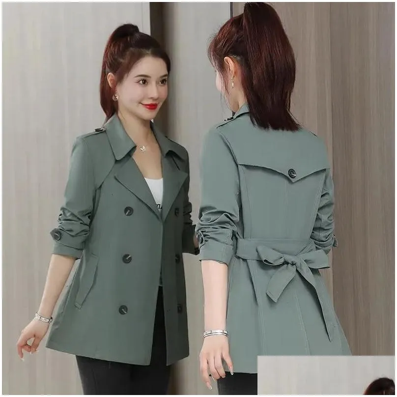 Men`S Jackets Mens Jackets Casual Double Breasted Slim Trench Jacket Korean 5Xl Windbreaker Classics Elegant Women Gabardina Fashion S Dh8Rf