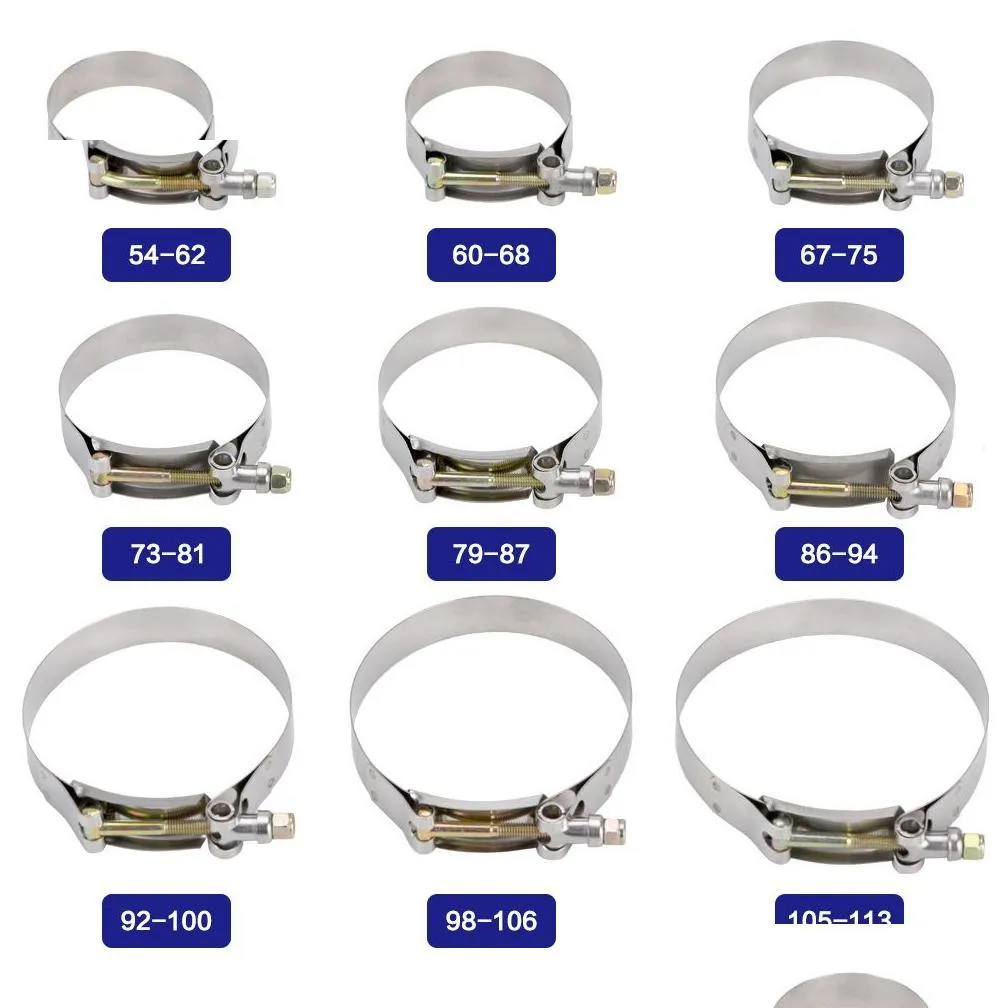 Hanger, Clamp & Flanges 2Pcs/Lot Clamps 2.5 67-75Stainless Sile Turbo Hose Coupler T Bolt Clamp Kit High Quality Ss304 Pqy5252 Drop De Otmb9