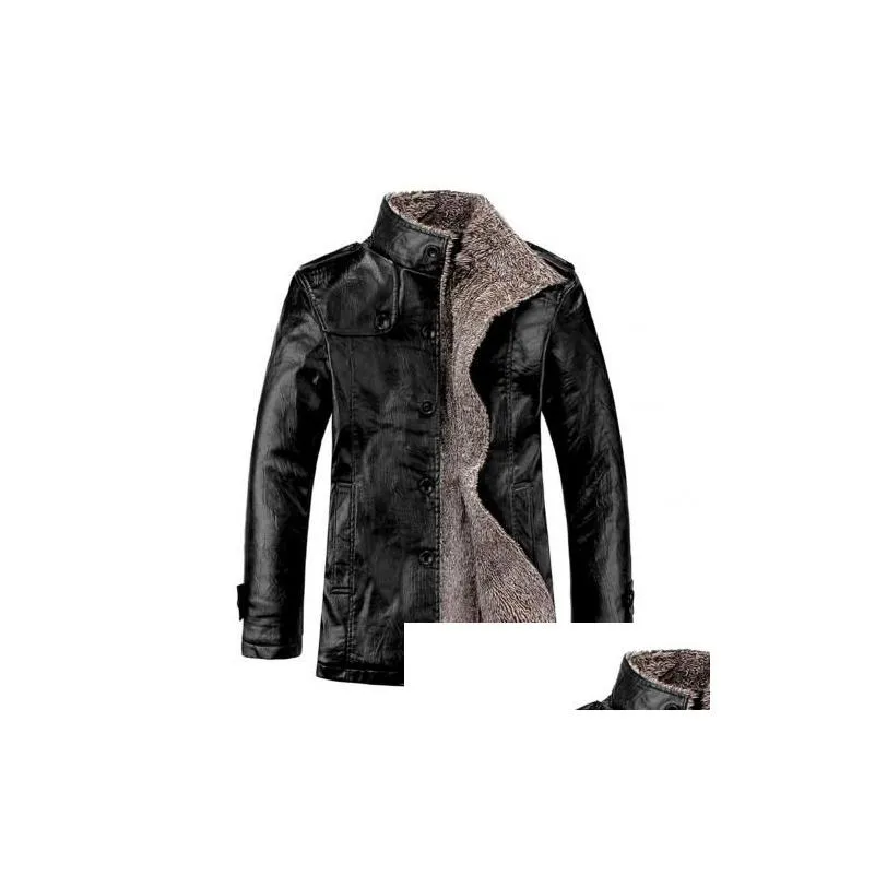 Men`S Jackets 8Xl High Quality Pu Leather Jackets Men Autumn Solid Stand Collar Fashion Jacket Jaqueta Mascina Dct-2461 Drop Delivery Dhkx2