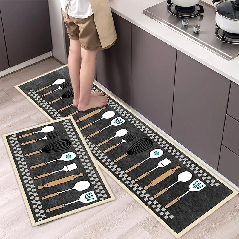 kitchen floor mat long strip non-slip waterproof oil-resistant absorbent mat for household doorways washless floor mat carpet for dirty doormat