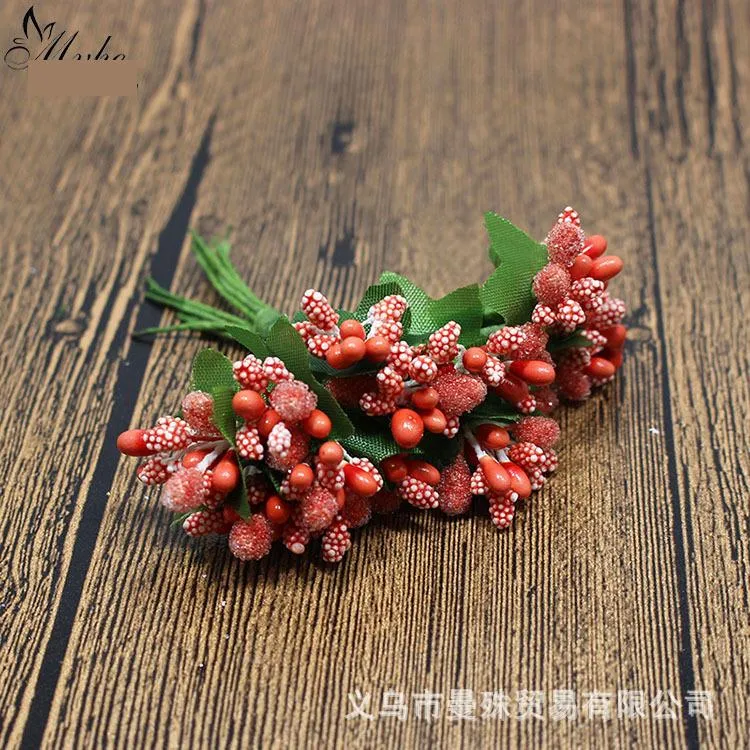 candy box beaded accessories with leaves glass beaded core diy mori female garland multicolor small berries 144