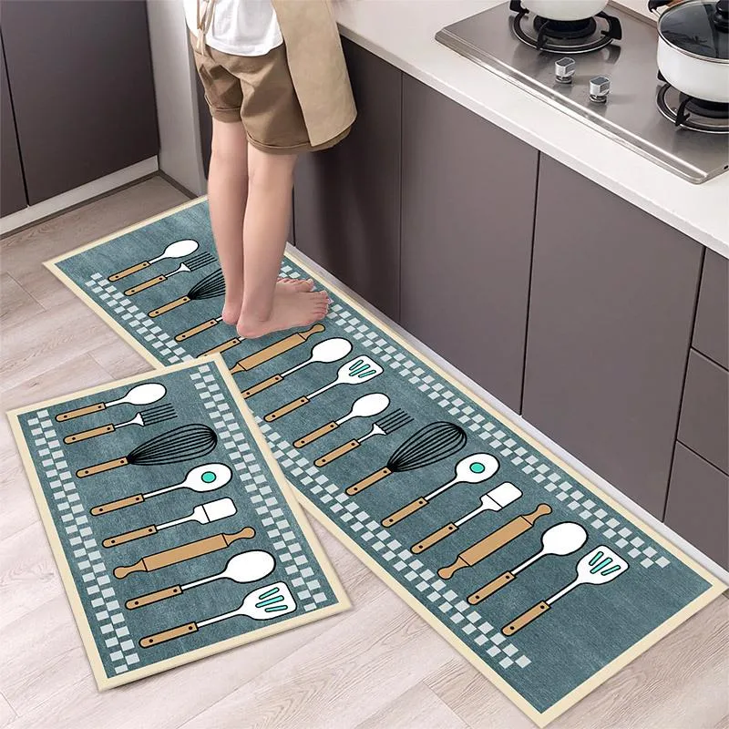 kitchen floor mat long strip non-slip waterproof oil-resistant absorbent mat for household doorways washless floor mat carpet for dirty doormat