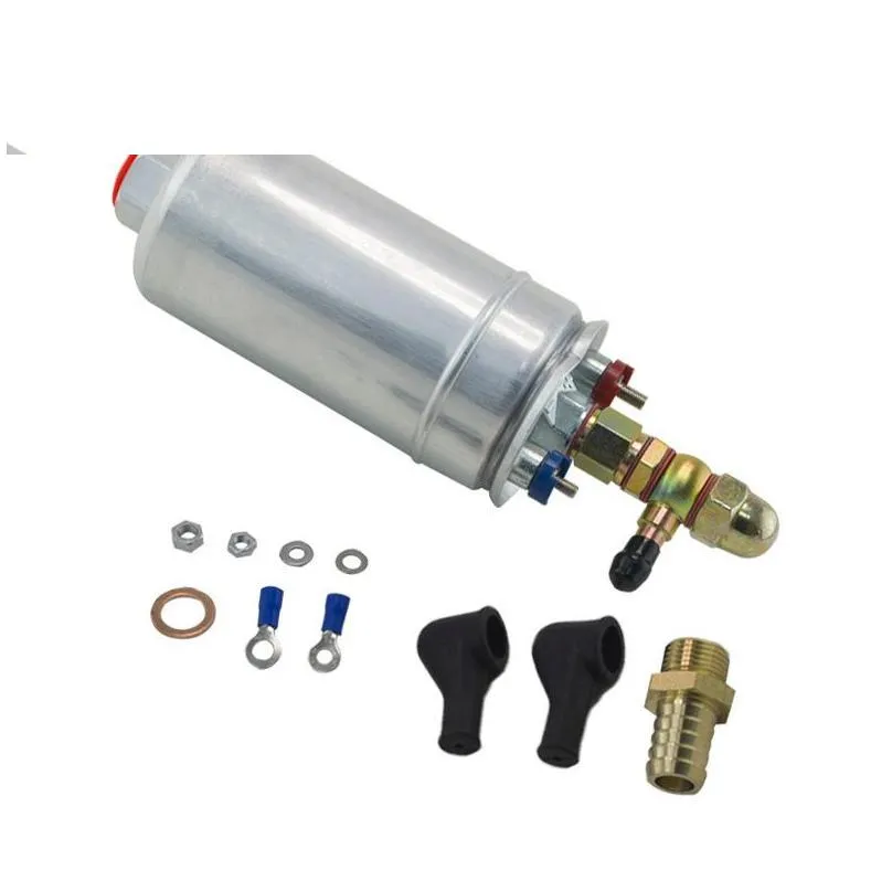 Fuel Pump Pqy Racing - External Fuel Pump 0580 254 044 With Banjo Fitting Kit Hose Adaptor Union 8Mm Outlet Tail Pqy-Fpb044R Drop Deli Ot7Jf