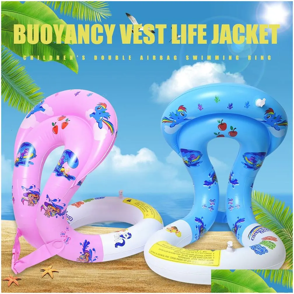 Kickboards Childrens Inflatable Jacket Baby Floating Kids Safety Life Vest Swimsuit Buoyancy Swimming For Drifting Boating 230629 Dro Dhscr