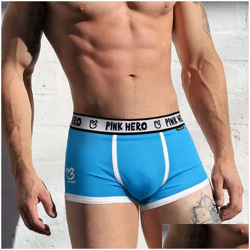 Underpants 5Pcs Lot Pink Heroes Classic Men Underwear Boxers High Quality Cotton Male Panties Comfortable Cost Effective M L Xl Xxl 2 Dhqrl