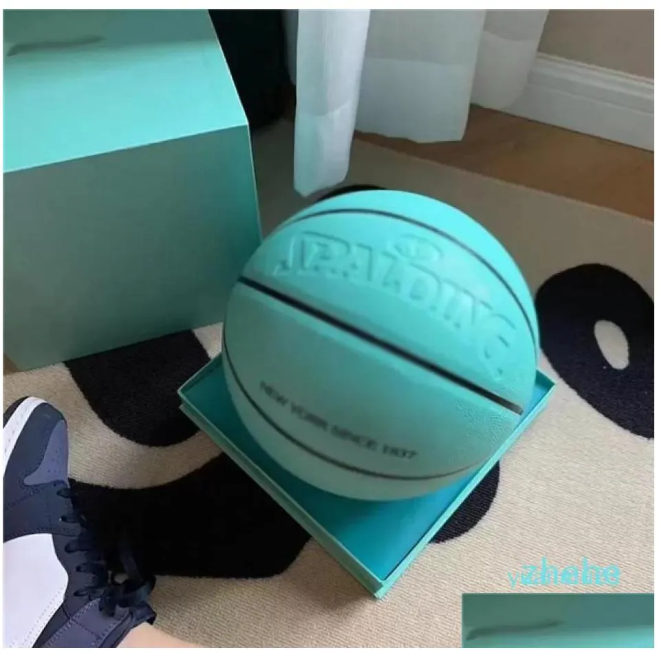 Balls Spalding Merch Basketball Balls Commemorative Edition Pu Game Girl Size 7 With Box Indoor Outdoor Drop Delivery Sports Outdoors Dh0Ju