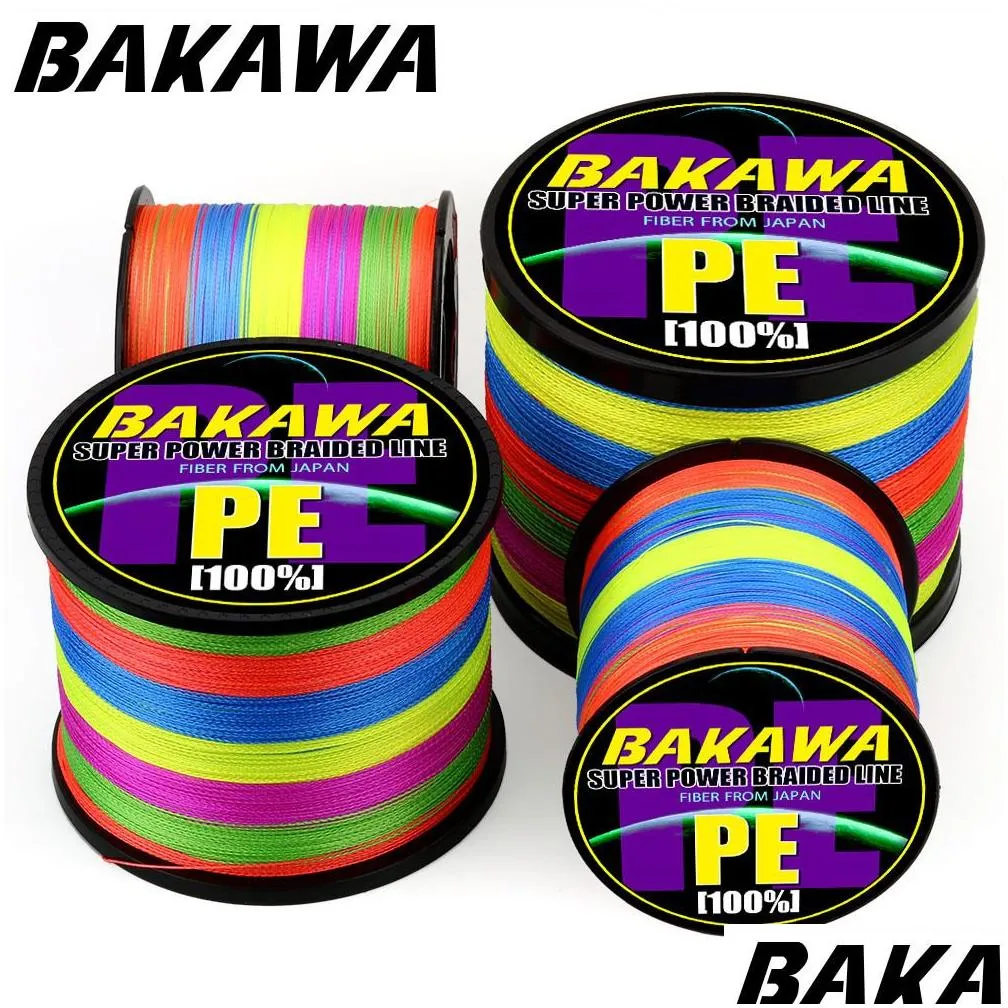 Braid Line Bakawa Fishing Line 4 Strands Pe Braided 1000 Meters Mtifilament Rope Peche Carpe Wire 18-78Lb 201124 Drop Delivery Sports Dhgak