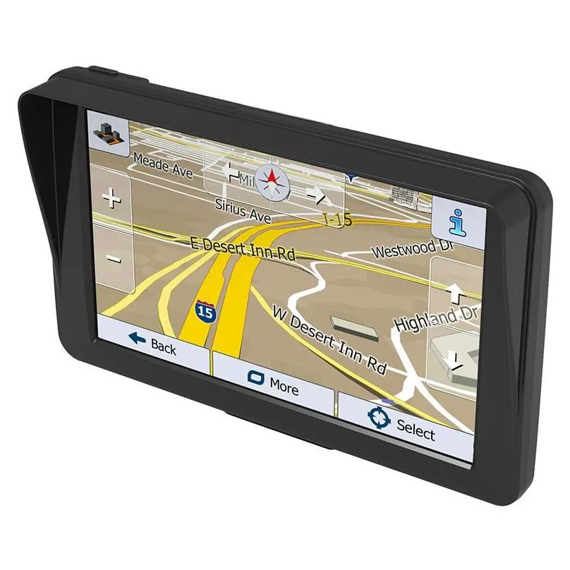 Gps Car & Accessories Hd 9 Inch Truck Navigator Bluetooth Avin Support Mtiple Vehicles Navigation With Sunshade Shield 8Gb Maps Drop D Dhmes