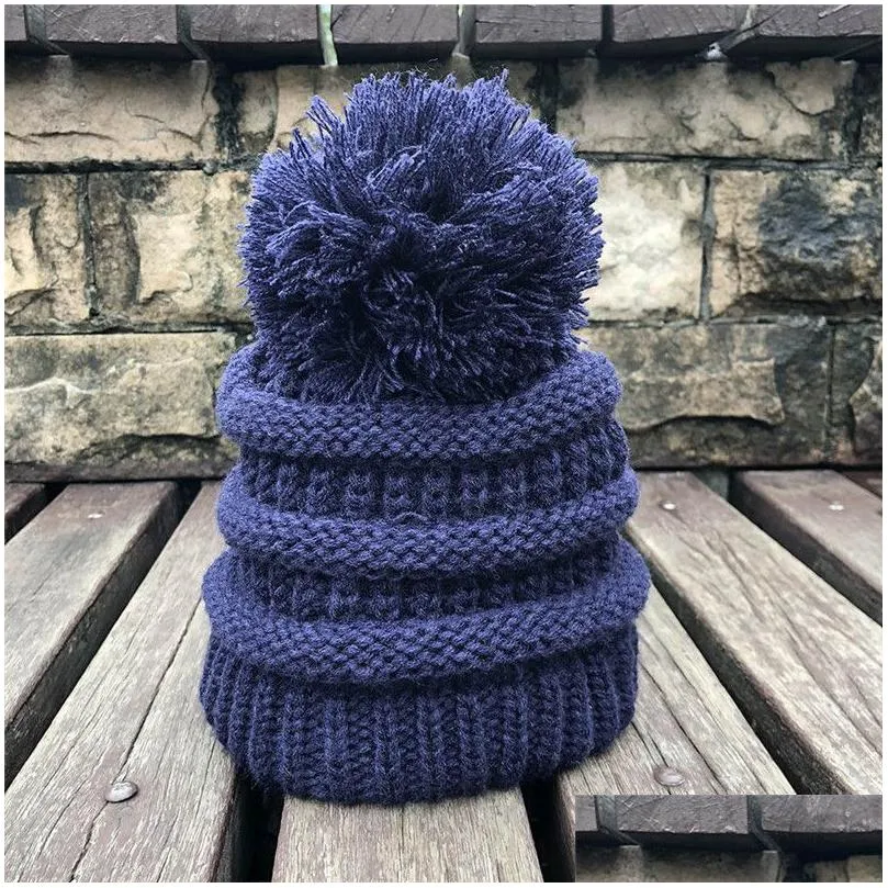 Outdoor Hats Gifts 2-8 Years Outdoor Hats Children Caps Kids Beanies Visor Cap Girls Winter Warm Hat Woolen Knitted Casual Headgea Dro Dh37D