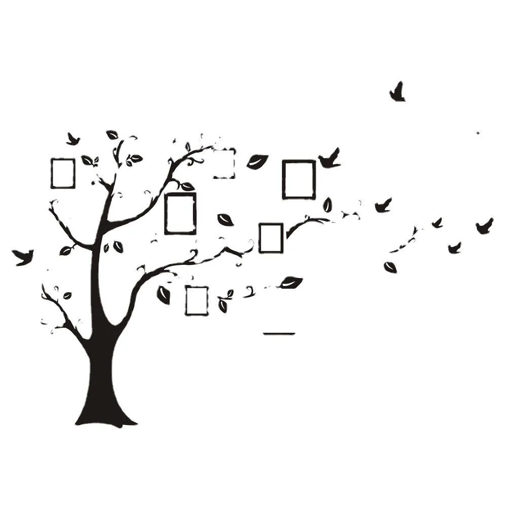 zy94ab black photo tree memorytree wall sticker pvc waterproof creative decorative painting batch