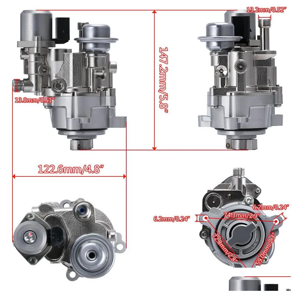 Fuel Pump High Pressure Fuel Pump 13517616446 Fp Direct Injection For N54/N55 135I 335I 335Is 335Xi 535I 535Xi Xdrive X3/5/6 Z4 3.0L D Dhohf