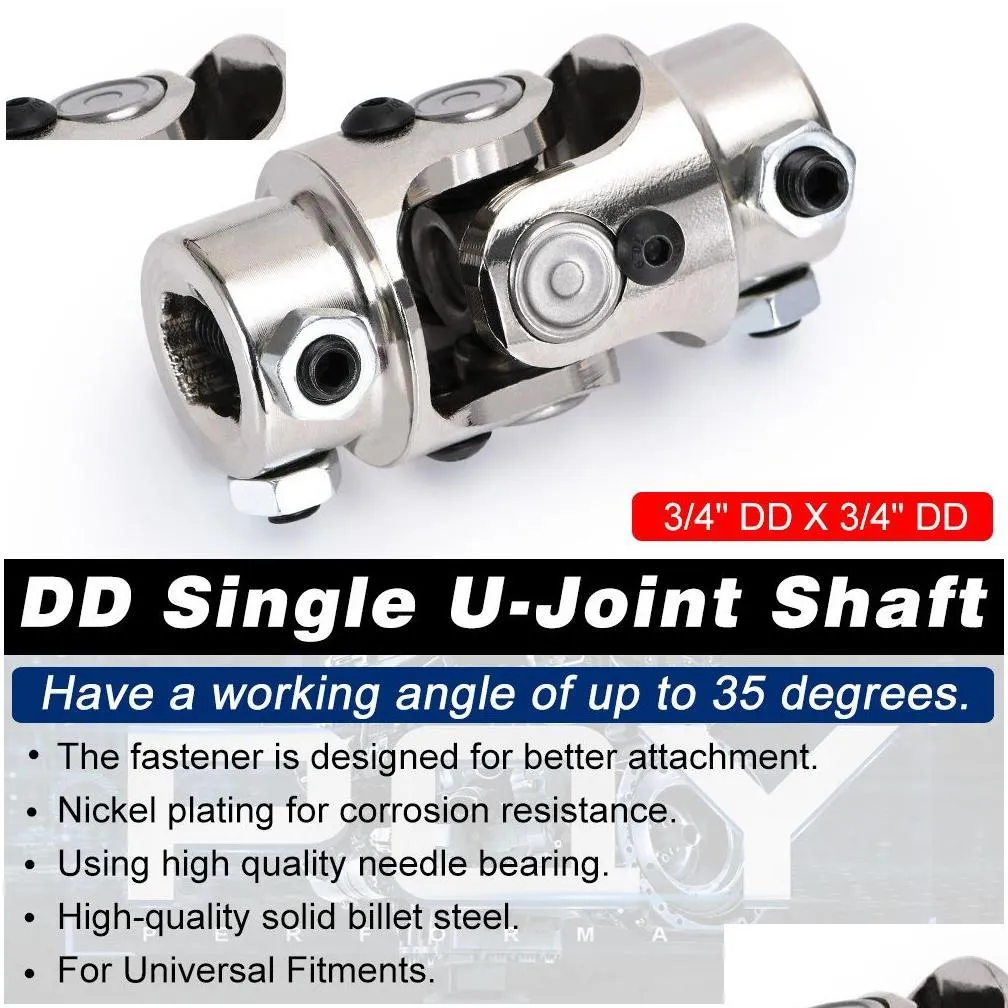 Universal Joints & Parts 3/4 Dd X Nickel Plating Single Steering Shaft U Joint Total Length 8M 3-1/4 Pqy-Sjs01 Drop Delivery Automobil Otzos
