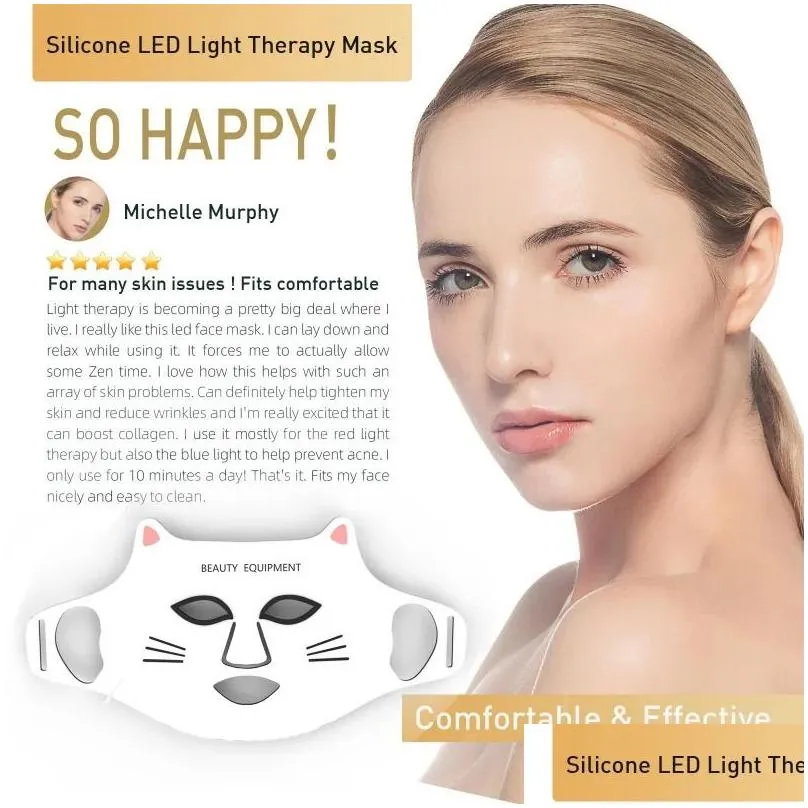 epilator boy with uke face foldable mask pdt red led light therapy beauty 2 colors skin rejuvenation 231128