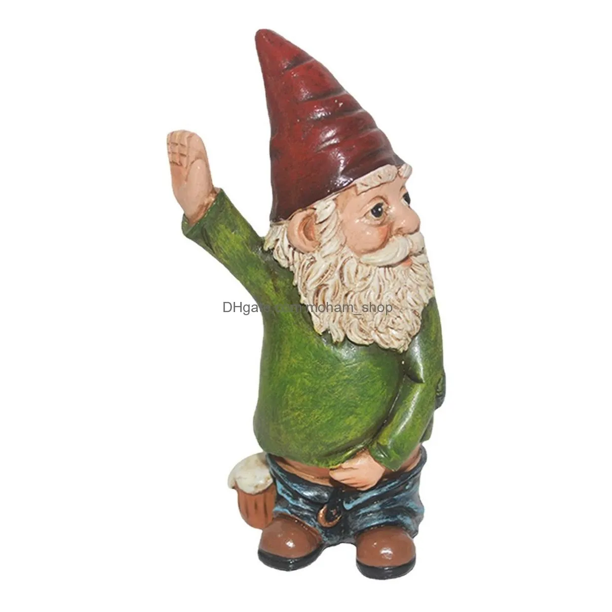  white-bearded gnome old man dwarf statue resin handicraft ornament christmas garden ornament