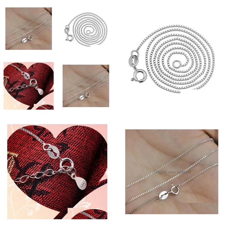 s925 sterling silver necklace women fashion fine silver jewelry box silver necklace hundred matching chain foreign trade jewelry