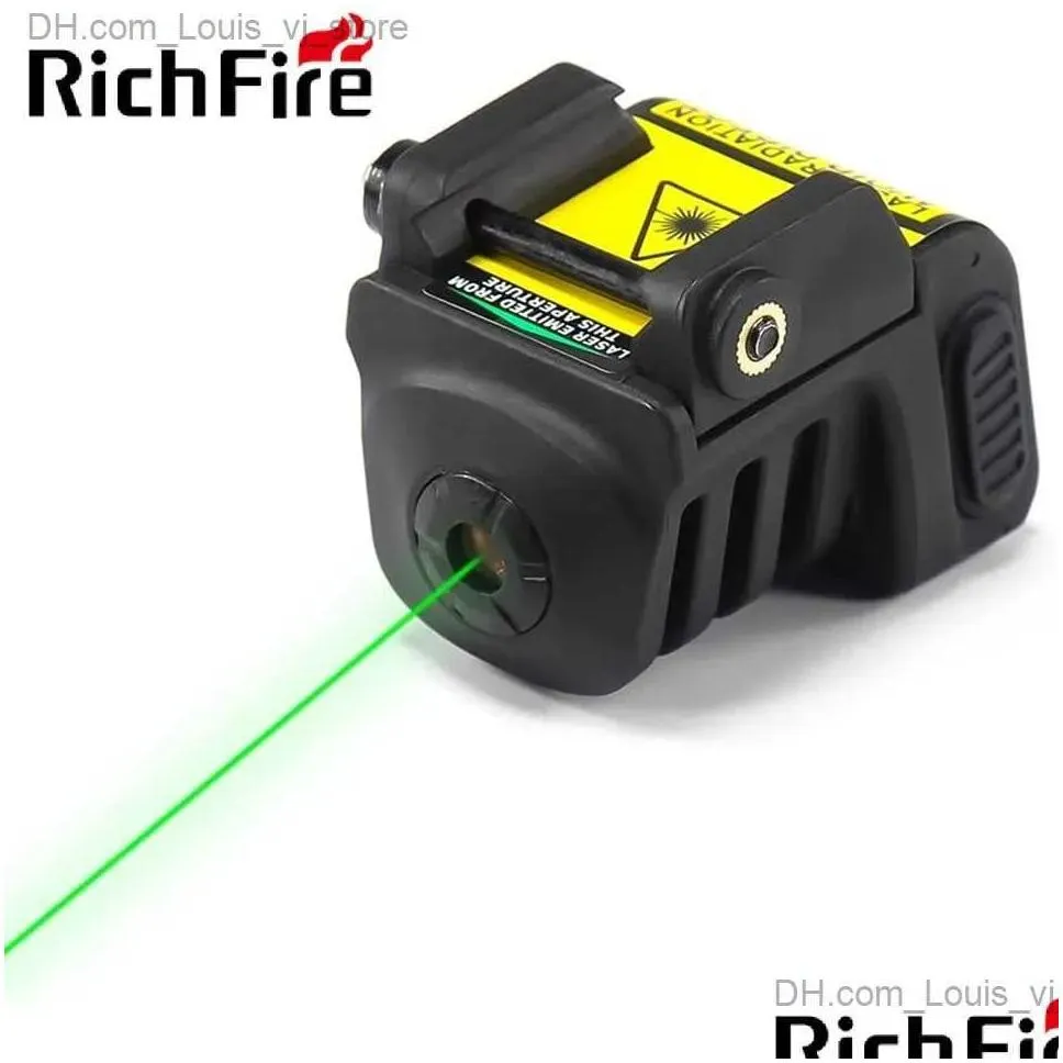Flashlights Torches Richfire Tactical Laser 5Mw Red Green Blue Beam Rechargeable Compact Pistol Weaponlight For Picatinny Rail With B Dhipj
