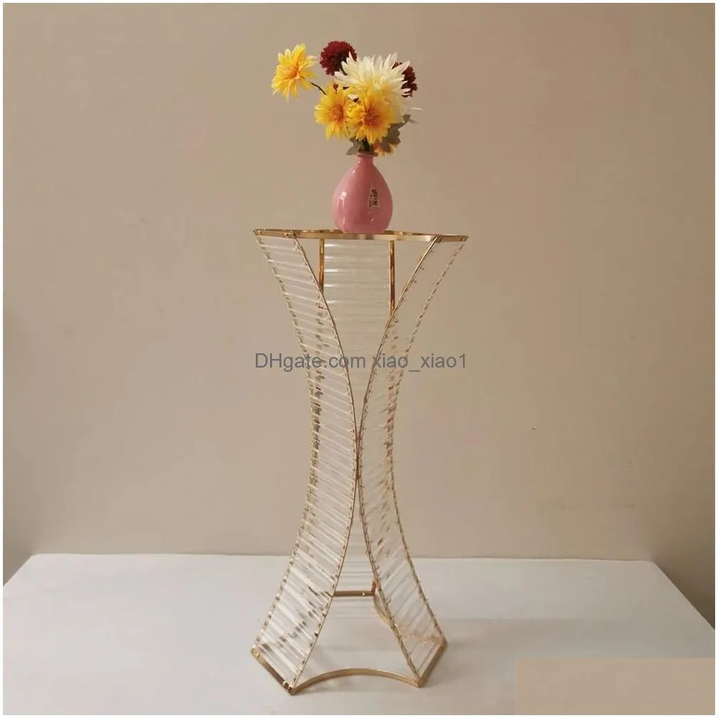 acrylic wedding centerpiece crystal table centerpieces 80 cm pillar road leads party vase diy decoration