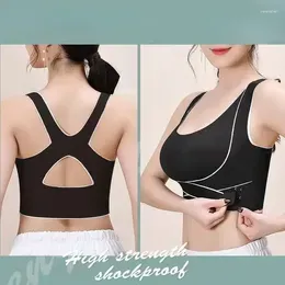 Yoga Outfit Gym Wireless Underwear Bra Sports Buckle Women`s Gathered Cross-front Adjustable Beauty Back Anti-sagging
