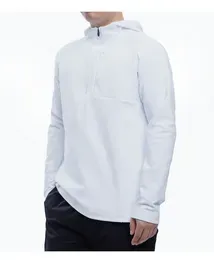 lu-01 mens jackets hoodys Plus Velvet Autumn and winter yoga hoodie Scuba Thickening sports half zipper terry designer sweater