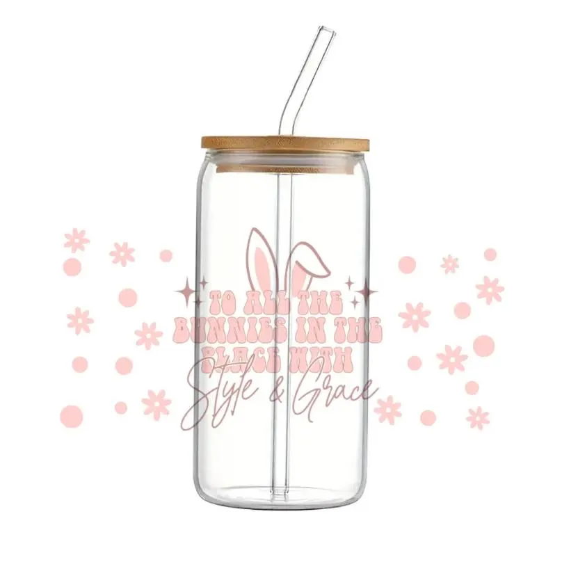 gift wrap happy easter day egg design uv dtf transfer sticker waterproof transfers decals for 16oz glass cup stickers