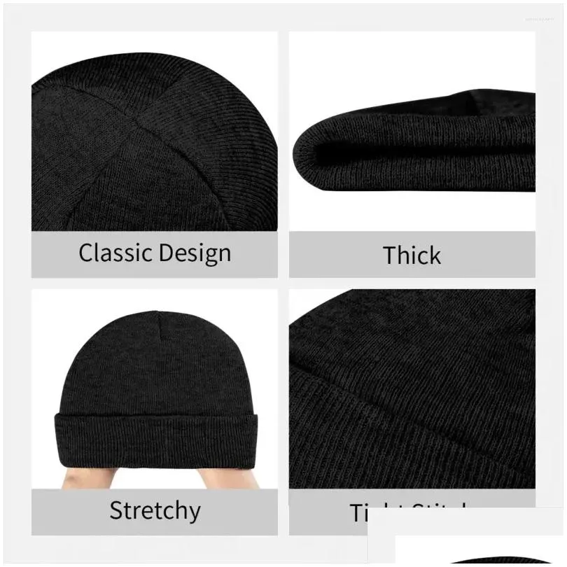 Berets Palestine Knitted Hat Womens Mens Sklies Beanies Autumn Winter Hats Acrylic Palestinian Warm Melon Cap Drop Delivery Dhj1W