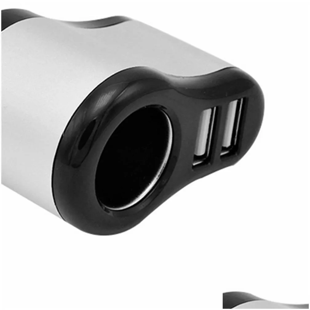 universal car cigarette lighter socket splitter dual usb  power adapter outlet hot sale