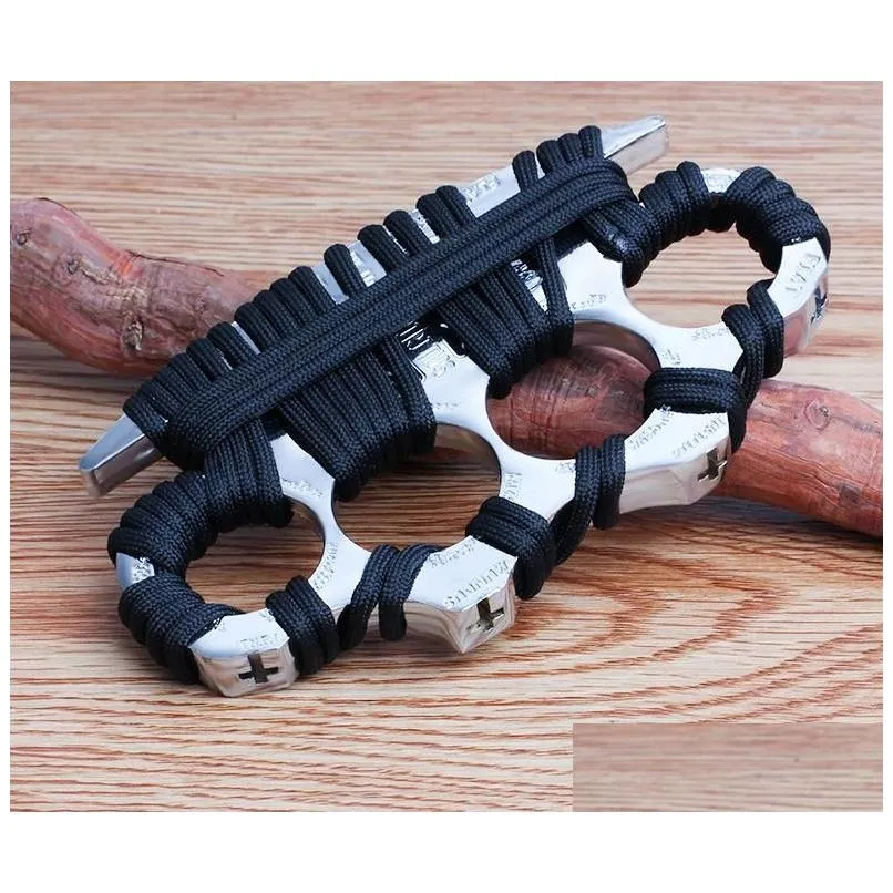 large thick metal knuckle duster finger tiger iron fist zinc alloy high hardness outdoor edc self-defense vehicle window breaker tool