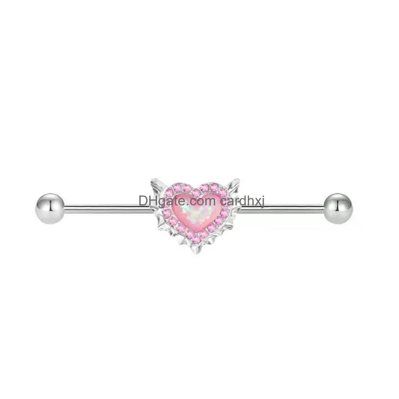 Other Heart-Shaped Body Jewelly Complete Set Of 10Pcs Female Stainless Steel Navel Nail Nose Clip Lip Accessories Drop Delivery Jewel Dhcy0