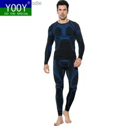 Men`s Thermal Underwear YOOY Men`s Ski Thermal Underwear Sets Sports Quick Dry Functional Compression Tracksuit Fitness Tight Shirts Jackets Sport Suits L231130