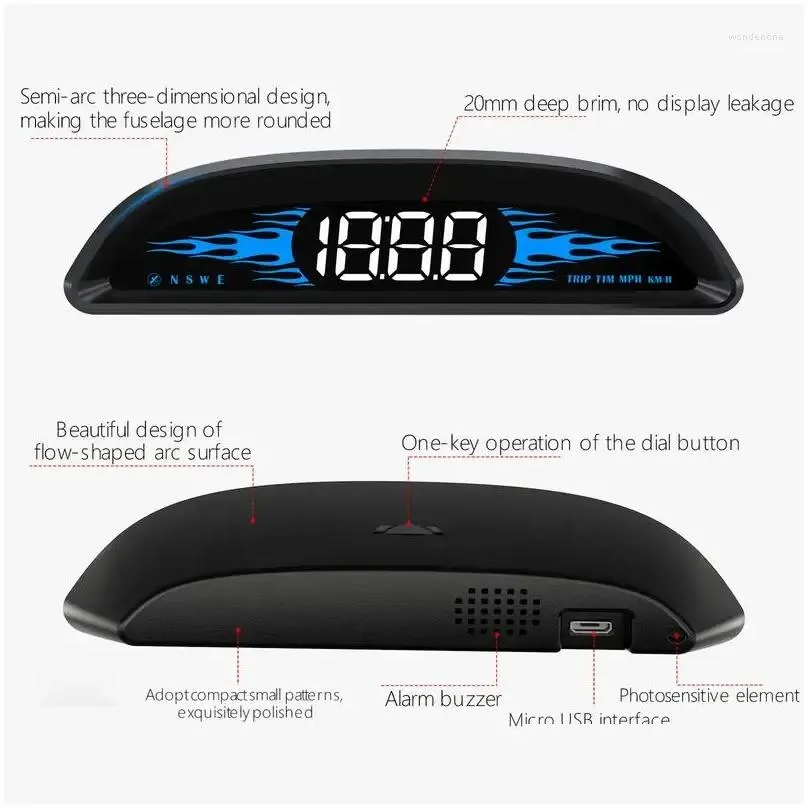 digital hud speedometer car portable monitor universal gps heads up display with mph speed