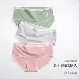 Women`s Panties Underwear Seamless Mid-waist All Cotton 80 Anti-bacterial Crotch Japanese Little Girl Plus Size Breathable Briefs