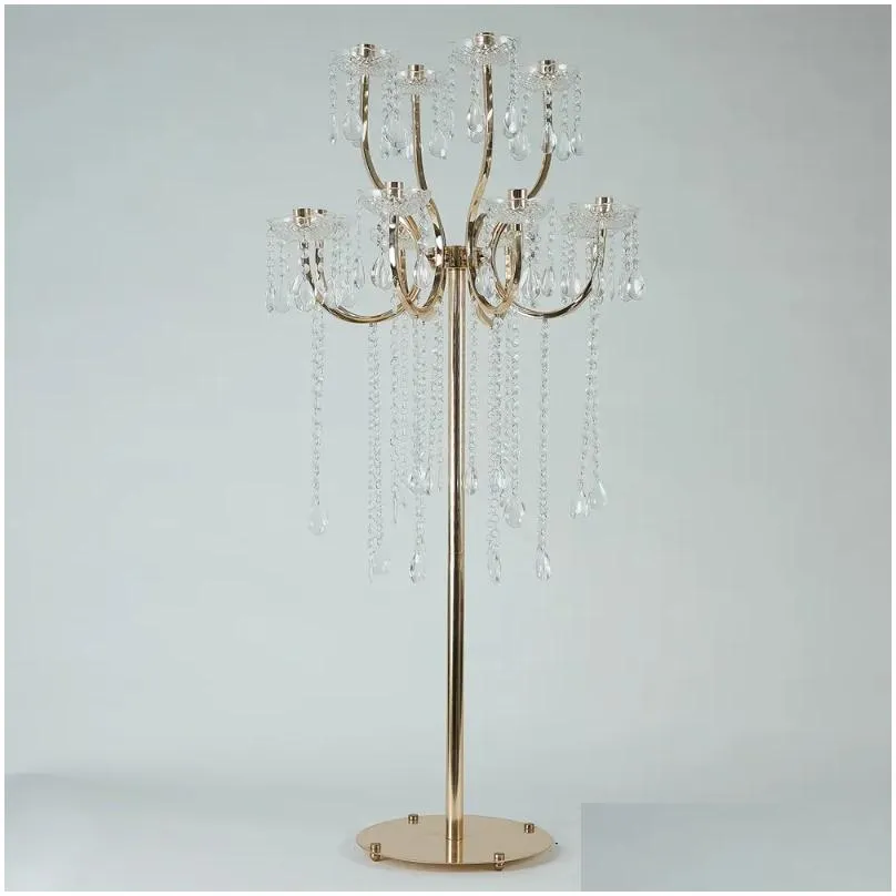candle holders acrylic candelabra crystal stands wedding table centerpieces flower road lead party decoration
