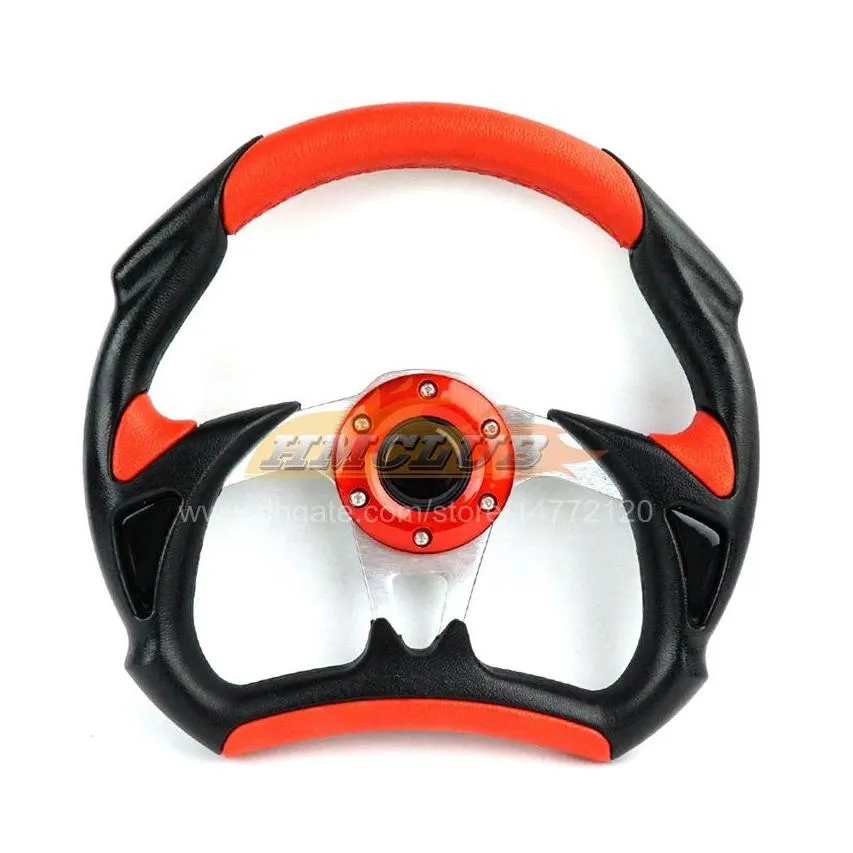 universal 13 inches 320mm carbon fiber leather modification racing sports car steering wheel with horn button pvc race drifting sport accessories steering