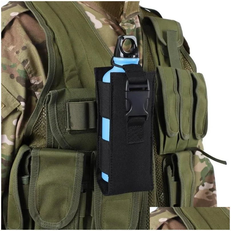 Outdoor Bags Hunting Water Bottle Bag Cam Cycling Pouch For Tactical Backpack Molle System Kettle Holder Drop Delivery Dhesm