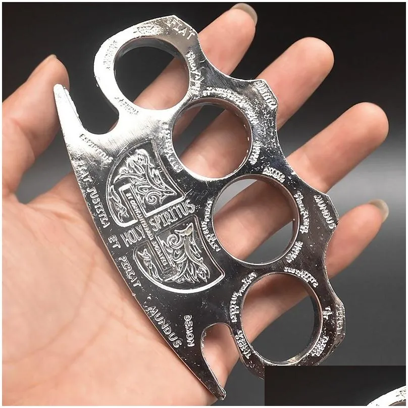 thickened and widened metal knuckle duster finger tiger safety self defense four finger joint self defense equipment bracelet edc bracelet