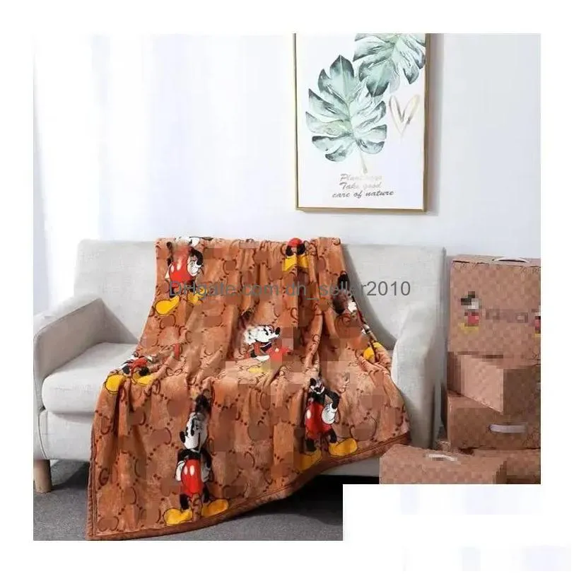 Blanket Four Seasons Soft Flannel Warm Sofa Nap Kids Adts Carpet Home Textiles Beddings Supplies 150X200Cm Drop Delivery Gar Dh9Jp