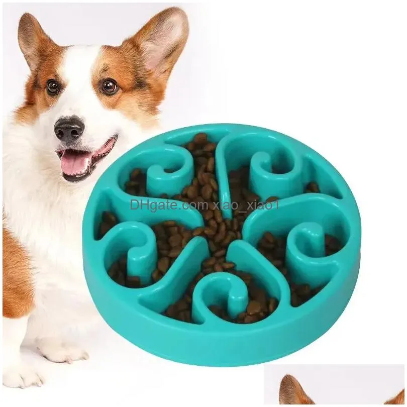 food grade pp material flower pet slow food bowl anti-suffocation neck guard anti-vomiting suitable for small medium and large dogs