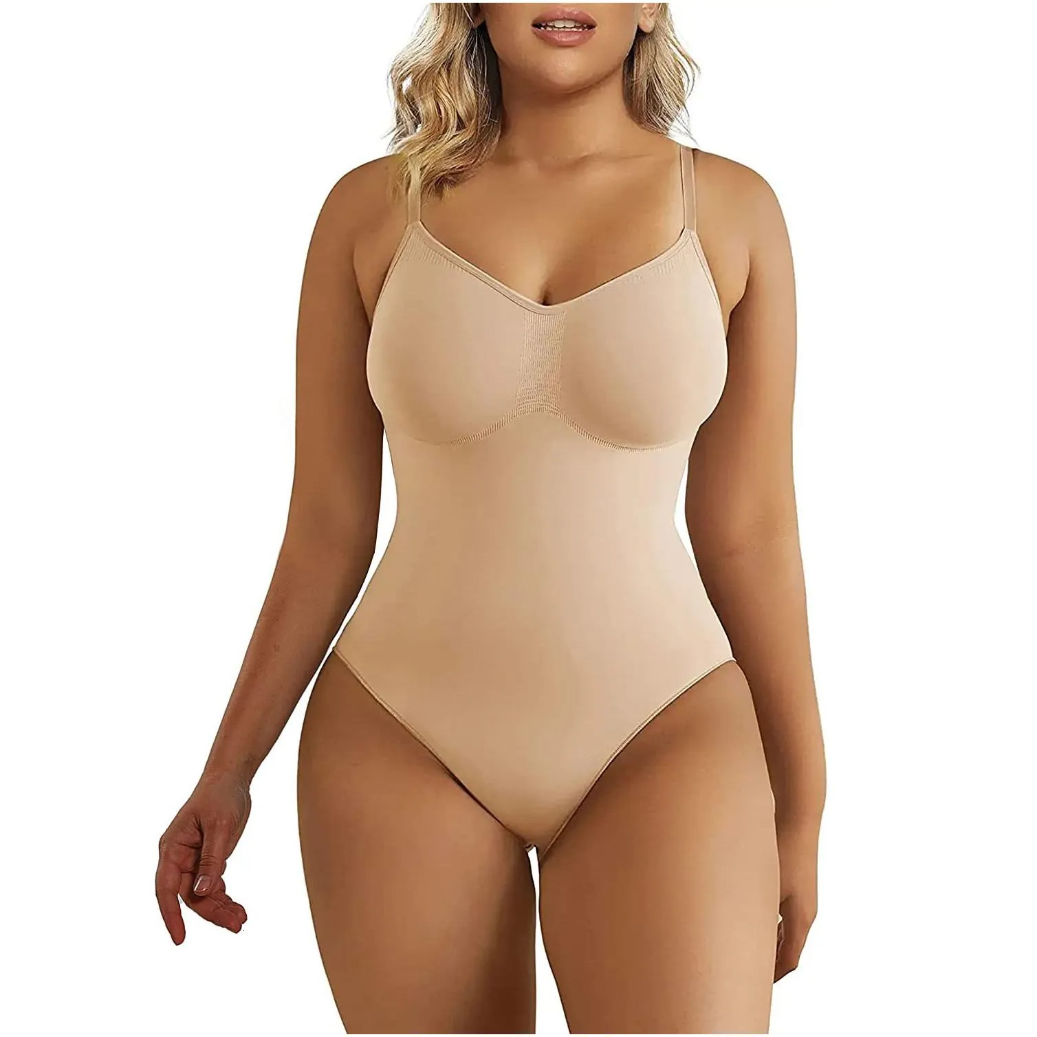 Women`S Shapers Womens Shapers Xs Seamless  Shapewear Bodysuit Thong Slimming Woman Tummy Control Body Women Suit Plus Size 2307 Dhtzc