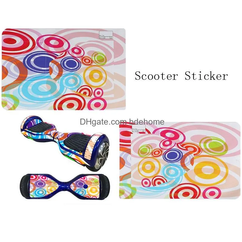 Skateboarding 1Set Cool Self Ncing Two Wheel Scooter Skin Er Hover Skate Board Sticker 6.5 Inch Drop Delivery Sports Outdoors Action S Dhfst